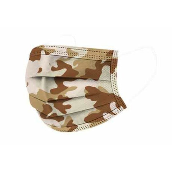 10x Einweg-Maske, Mund-Nasen-Schutz, Gesichtmaske Camouflage camo braun