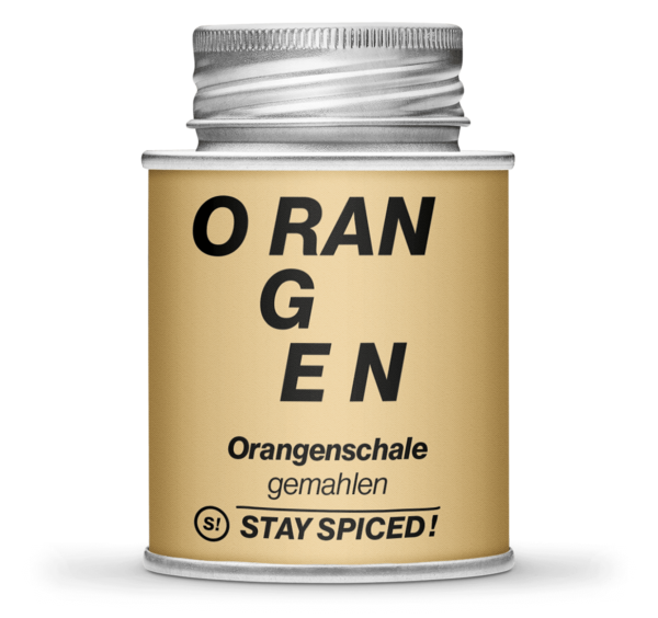 Orangenschalen gemahlen