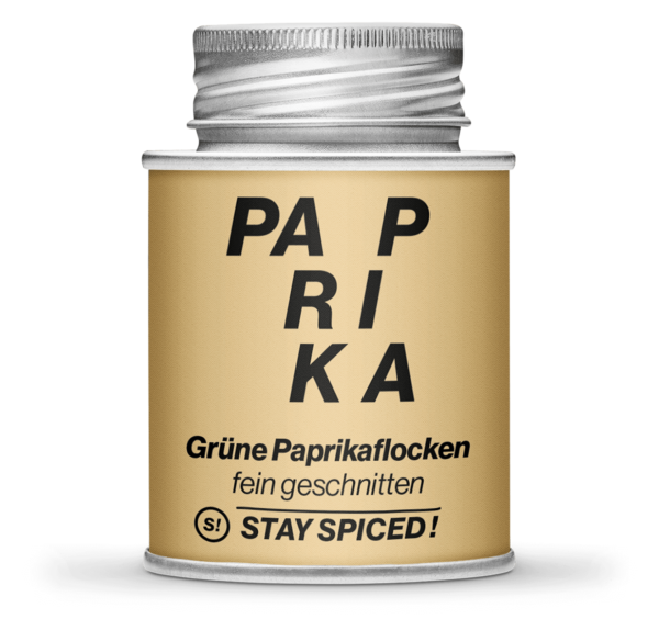Paprikaflocken grün - fein-geschnitten 3x3mm