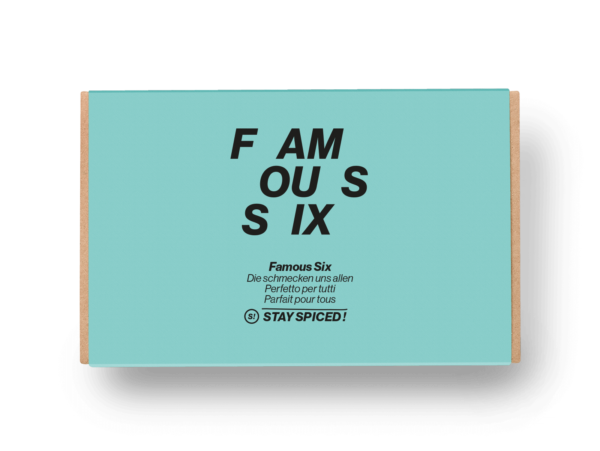 Geschenkbox "Famous Six" mit 6 ausgewählten Gewürzen