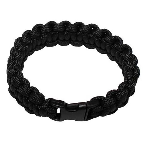 Armband, Paracord", schwarz, mit Clipverschluss L (22cm) 2,3 cm"