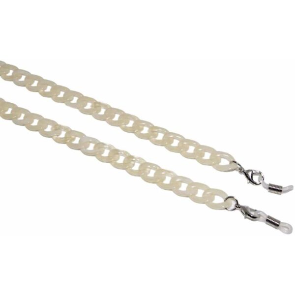 Brillenkette,Maskenkette,Universalkette,Kunststoffkette f. Brille/Gesichtsmaske cream