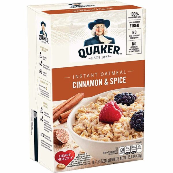 19,77 €/kg Quaker instant Oatmeal Cinnamon & Spice, 430g