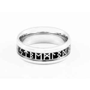 Runenring Edelstahl silberfarben 10