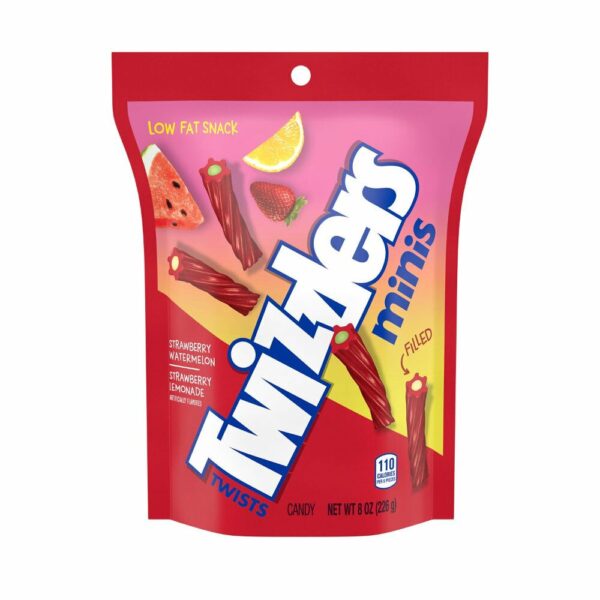 21,68 €/kg Twizzlers Twist mini, Strawberry/Watermelon/Lemonade, Gummischlangen 226g