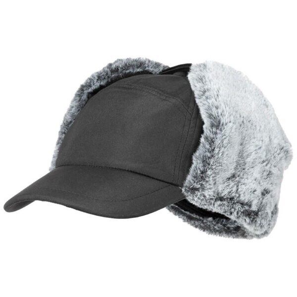 Winter Cap, Trapper" mit Kunstfell schwarz"