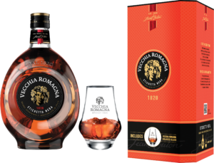 Brandy Vecchia Romagna mit Glas