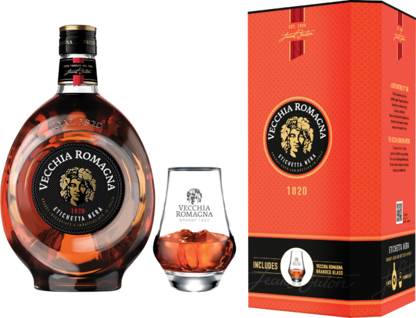 Brandy Vecchia Romagna mit Glas