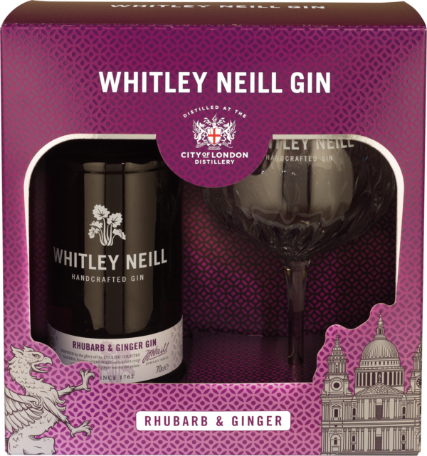 Whitley Neill Rhubarb & Ginger Gin mit Glas